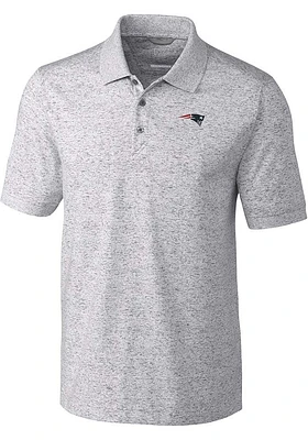 Cutter and Buck New England Patriots Mens Grey Advantage Space Dye Short Sleeve Polo