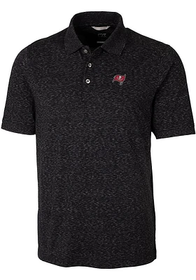 Cutter and Buck Tampa Bay Buccaneers Mens Black Advantage Space Dye Short Sleeve Polo
