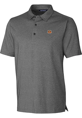 Cutter and Buck Cincinnati Bengals Mens Charcoal Forge Heathered Short Sleeve Polo