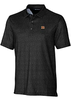 Cutter and Buck Cincinnati Bengals Mens Black Pike Micro Floral Short Sleeve Polo