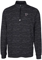 Cutter and Buck Atlanta Falcons Mens Black Traverse Camo Long Sleeve Qtr Zip Pullover