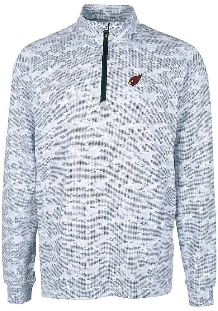 Cutter and Buck Arizona Cardinals Mens Charcoal Traverse Camo Long Sleeve Qtr Zip Pullover