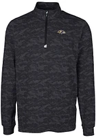 Cutter and Buck Baltimore Ravens Mens Black Traverse Camo Long Sleeve Qtr Zip Pullover