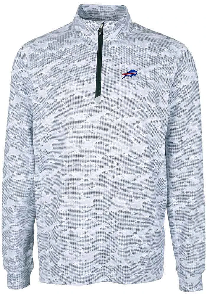 Cutter and Buck Buffalo Bills Mens Charcoal Traverse Camo Long Sleeve Qtr Zip Pullover