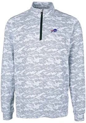 Cutter and Buck Buffalo Bills Mens Charcoal Traverse Camo Long Sleeve Qtr Zip Pullover