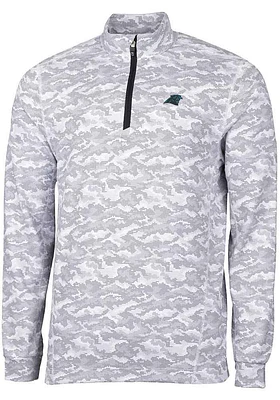 Cutter and Buck Carolina Panthers Mens Charcoal Traverse Camo Long Sleeve Qtr Zip Pullover