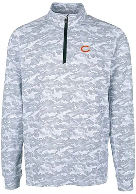 Cutter and Buck Chicago Bears Mens Charcoal Traverse Camo Long Sleeve Qtr Zip Pullover