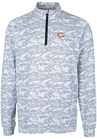 Cutter and Buck Chicago Bears Mens Charcoal Traverse Camo Long Sleeve Qtr Zip Pullover
