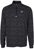 Cutter and Buck Detroit Lions Mens Traverse Camo Long Sleeve Qtr Zip Pullover