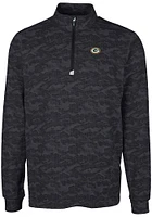 Cutter and Buck Green Bay Packers Mens Black Traverse Camo Long Sleeve Qtr Zip Pullover