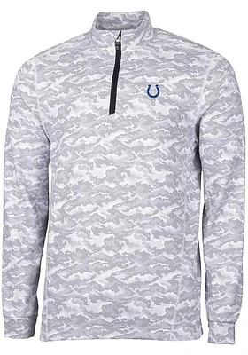 Cutter and Buck Indianapolis Colts Mens Charcoal Traverse Camo Long Sleeve Qtr Zip Pullover