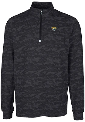 Cutter and Buck Jacksonville Jaguars Mens Black Traverse Camo Long Sleeve Qtr Zip Pullover