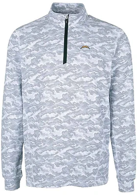 Cutter and Buck Los Angeles Chargers Mens Charcoal Traverse Camo Long Sleeve Qtr Zip Pullover