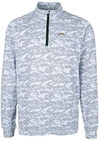 Cutter and Buck Los Angeles Chargers Mens Charcoal Traverse Camo Long Sleeve Qtr Zip Pullover