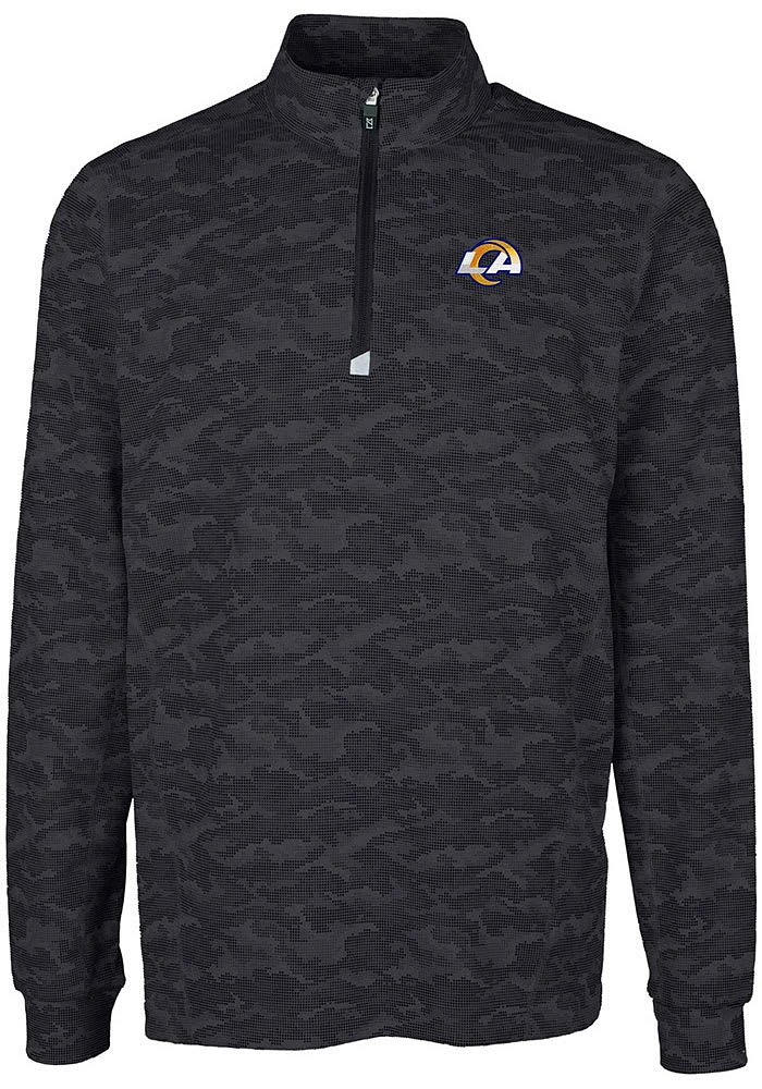 Cutter and Buck Los Angeles Rams Mens Traverse Camo Long Sleeve Qtr Zip Pullover