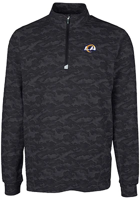 Cutter and Buck Los Angeles Rams Mens Traverse Camo Long Sleeve Qtr Zip Pullover