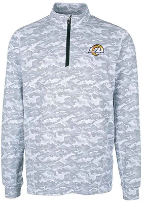 Cutter and Buck Los Angeles Rams Mens Charcoal Traverse Camo Long Sleeve Qtr Zip Pullover