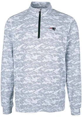 Cutter and Buck New England Patriots Mens Charcoal Traverse Camo Long Sleeve Qtr Zip Pullover
