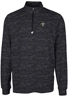 Cutter and Buck New Orleans Saints Mens Black Traverse Camo Long Sleeve Qtr Zip Pullover