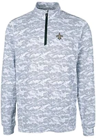 Cutter and Buck New Orleans Saints Mens Charcoal Traverse Camo Long Sleeve Qtr Zip Pullover