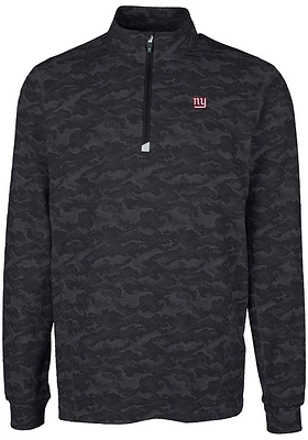 Cutter and Buck New York Giants Mens Black Traverse Camo Long Sleeve Qtr Zip Pullover