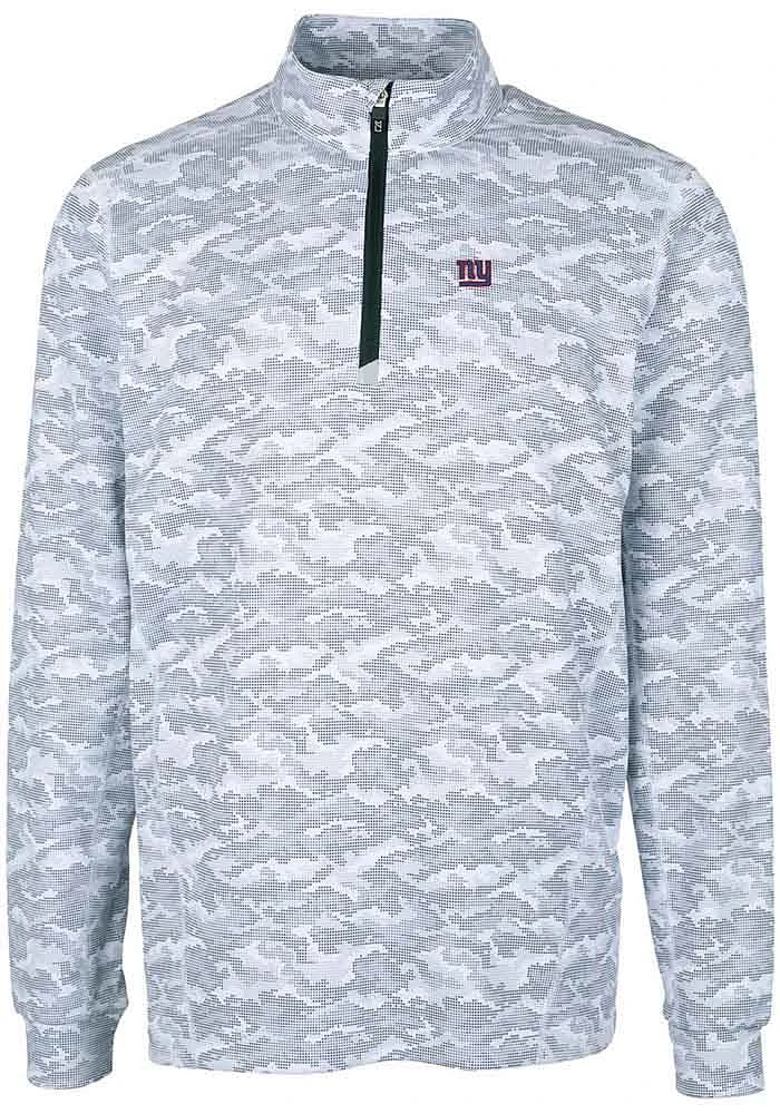 Cutter and Buck New York Giants Mens Charcoal Traverse Camo Long Sleeve Qtr Zip Pullover