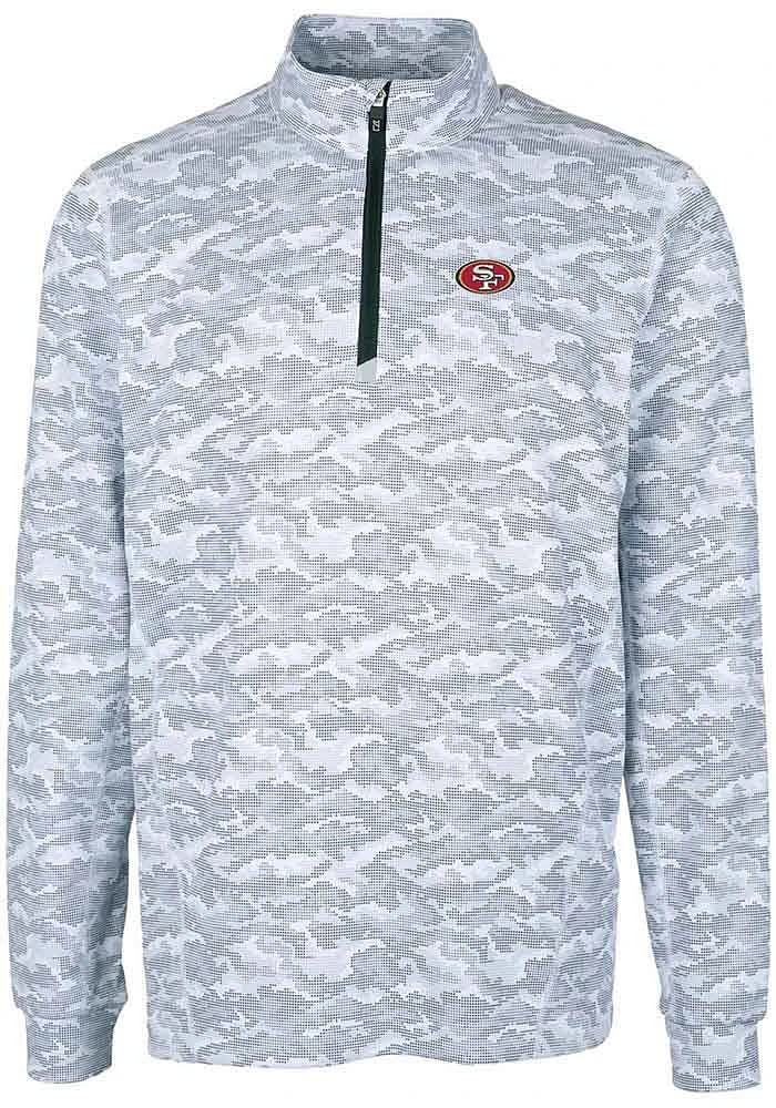 Cutter and Buck San Francisco 49ers Mens Charcoal Traverse Camo Long Sleeve Qtr Zip Pullover