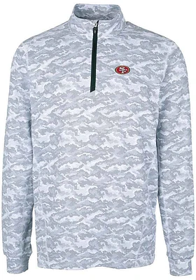 Cutter and Buck San Francisco 49ers Mens Charcoal Traverse Camo Long Sleeve Qtr Zip Pullover