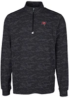 Cutter and Buck Tampa Bay Buccaneers Mens Black Traverse Camo Long Sleeve Qtr Zip Pullover