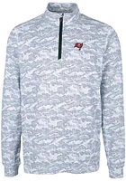 Cutter and Buck Tampa Bay Buccaneers Mens Charcoal Traverse Camo Long Sleeve Qtr Zip Pullover