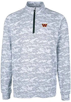 Cutter and Buck Washington Commanders Mens Charcoal Traverse Camo Long Sleeve Qtr Zip Pullover