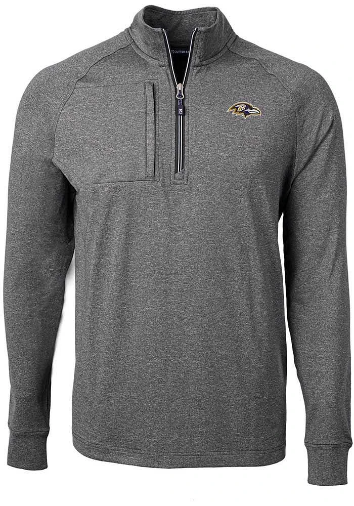 Cutter and Buck Baltimore Ravens Mens Adapt Eco Long Sleeve Qtr Zip Pullover