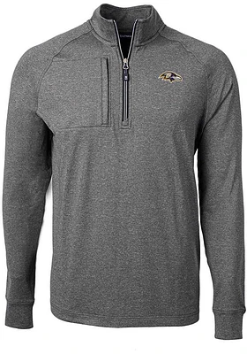 Cutter and Buck Baltimore Ravens Mens Adapt Eco Long Sleeve Qtr Zip Pullover
