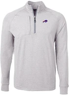 Cutter and Buck Buffalo Bills Mens Grey Adapt Eco Long Sleeve Qtr Zip Pullover