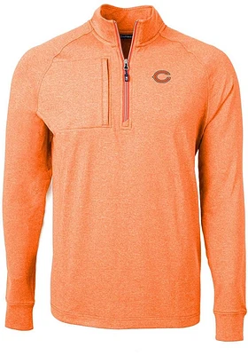 Cutter and Buck Chicago Bears Mens Adapt Eco Long Sleeve Qtr Zip Pullover