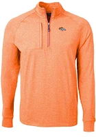 Cutter and Buck Denver Broncos Mens Adapt Eco Long Sleeve Qtr Zip Pullover