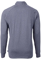 Cutter and Buck Denver Broncos Mens Navy Blue Adapt Eco Long Sleeve Qtr Zip Pullover