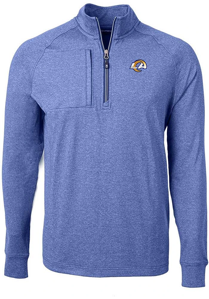 Cutter and Buck Los Angeles Rams Mens Adapt Eco Long Sleeve Qtr Zip Pullover