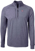 Cutter and Buck New York Giants Mens Navy Blue Adapt Eco Long Sleeve Qtr Zip Pullover