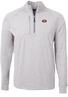 Cutter and Buck San Francisco 49ers Mens Grey Adapt Eco Long Sleeve Qtr Zip Pullover