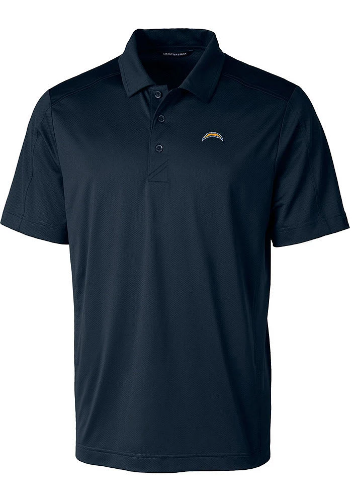 Cutter and Buck Los Angeles Chargers Mens Navy Blue Prospect Short Sleeve Polo