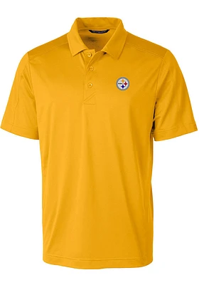 Cutter and Buck Pittsburgh Steelers Mens Gold Prospect Short Sleeve Polo