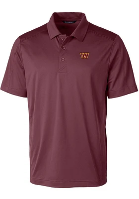 Cutter and Buck Washington Commanders Mens Maroon Prospect Short Sleeve Polo
