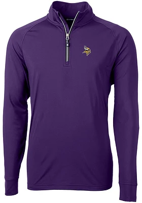 Cutter and Buck Minnesota Vikings Mens Adapt Eco Knit Long Sleeve Qtr Zip Pullover