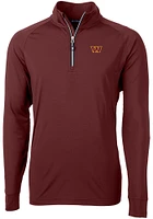 Cutter and Buck Washington Commanders Mens Maroon Adapt Eco Knit Long Sleeve Qtr Zip Pullover