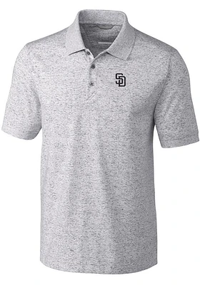 Cutter and Buck San Diego Padres Mens Grey Advantage Space Short Sleeve Polo