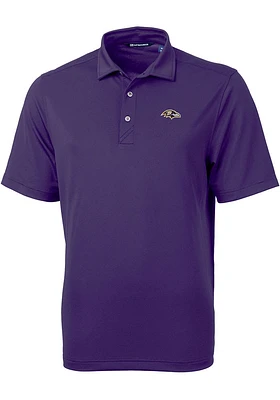 Cutter and Buck Baltimore Ravens Mens Purple Virtue Eco Pique Style Short Sleeve Polo