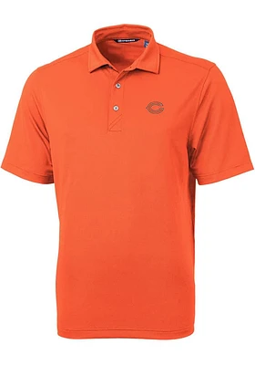 Cutter and Buck Chicago Bears Mens Orange Virtue Eco Pique Short Sleeve Polo