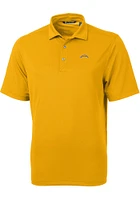 Cutter and Buck Los Angeles Chargers Mens Gold Virtue Eco Pique Short Sleeve Polo