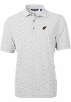 Cutter and Buck Arizona Cardinals Mens Grey Virtue Eco Pique Botanical Short Sleeve Polo